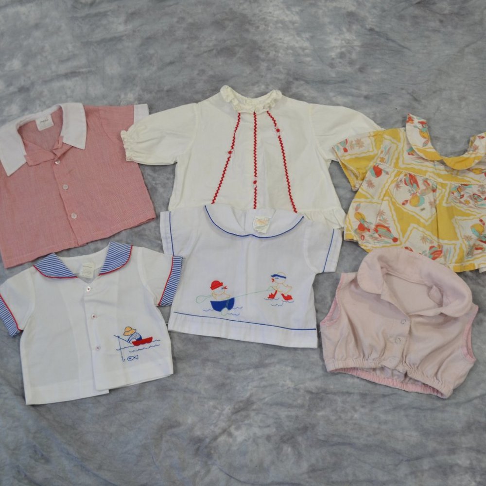 Vintage Lot Girl Infant Blouses/Tops, Lot of 6